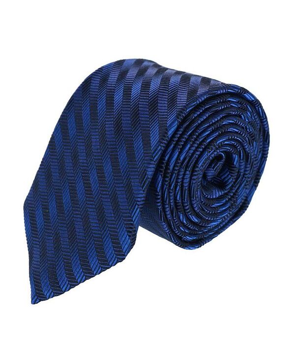 【送料無料】 トラファルガー メンズ ネクタイ アクセサリー Men's Nathanial Regal Patterned Diagonal Line Silk Business Necktie Royal blue