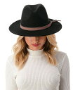 【送料無料】 マーカスアドレール レディース 帽子 アクセサリー Women's Wool Blend Felt Hat with Faux Leather Band Black
