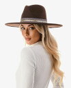 【送料無料】 マーカスアドレール レディース 帽子 アクセサリー Women's Metallic Trim Wool Blend Panama Hat Bro...