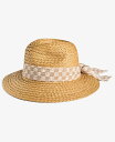 【送料無料】 ジャーニ ベルニーニ レディース 帽子 アクセサリー Straw Panama Hat with Logo Scarf Tie Dark Beige