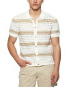 【送料無料】 ゲス メンズ ポロシャツ トップス Men's Joshua Relaxed Fit Short Sleeve Button-Front Stri...