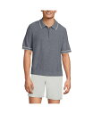 【送料無料】 ランズエンド メンズ ポロシャツ トップス Men's Short Sleeve Cooling Zip Sweater Polo Light c...
