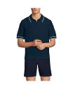 【送料無料】 ランズエンド メンズ ポロシャツ トップス Men's Short Sleeve Cooling Zip Sweater Polo Radiant...
