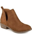 【送料無料】 ジュルネ コレクション レディース ブーツ・レインブーツ シューズ Women's Rimi Notched Ankle Stacked Heel Booties Cognac(4)