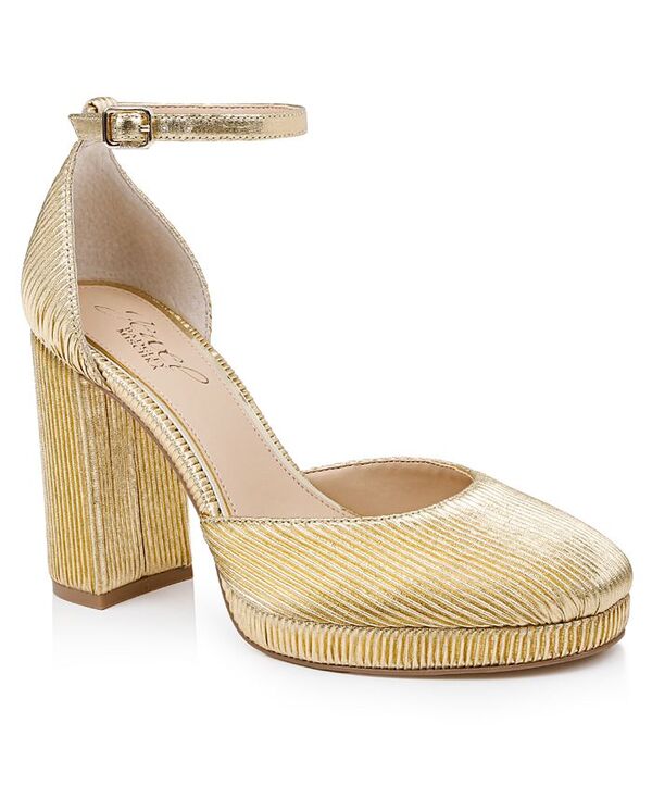 ジュウェルダグレイミシュカ レディース シューズ パンプス プラットフォーム Jewel Badgley Mischka Women's Stephanie Closed Toe Platform Pumps Gold ゴールド