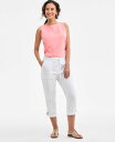 【送料無料】 スタイルアンドコー レディース カジュアルパンツ ボトムス Women's Pull On D-Ring Capri Pants Bright White