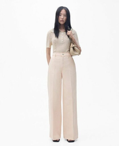【送料無料】 マンゴ レディース デニムパンツ ボトムス Women's High-Rise Wide Leg Jeans Pastel Pink 【送料無料】 マンゴ レディース デニムパンツ ボトムス Women's High-Rise Wide Leg Jeans Pastel Pink