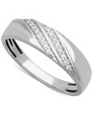 【送料無料】 トリトン メンズ リング アクセサリー Men's Diamond Diagonal Two Row Wedding Band (1/10 ct....