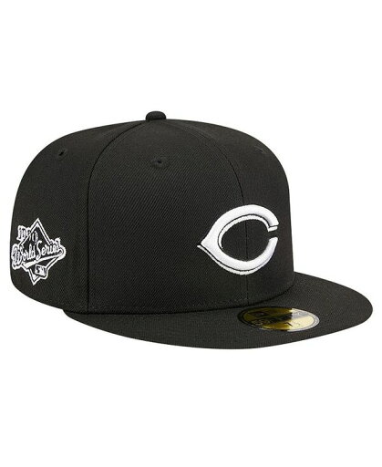 【送料無料】 ニューエラ メンズ 帽子 アクセサリー Men's Black Cincinnati Reds Logo 59FIFTY Fitted Hat Black 【送料無料】 ニューエラ メンズ 帽子 アクセサリー Men's Black Cincinnati Reds Logo 59FIFTY Fitted Hat Black
