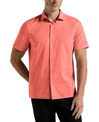 【送料無料】 ペリーエリス メンズ シャツ トップス Men's Cotton Dobby Short Sleeve Button-Front Shirt Burnt Sienna 【送料無料】 ペリーエリス メンズ シャツ トップス Men's Cotton Dobby Short Sleeve Button-Front Shirt Burnt Sienna