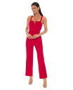 【送料無料】 ベベ レディース ジャンプスーツ トップス Women's Scuba Crepe Jumpsuit With Strap Red