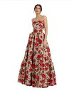 【送料無料】 マックダガル レディース ワンピース トップス Women's Brocade Strapless Floral Gown With Ruffle...