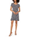 【送料無料】 ミスク レディース ワンピース トップス Women's Vine-Print Short-Sleeve Shift Dress Black/white(4)
