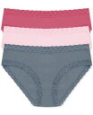 【送料無料】 ナトリ レディース パンツ アンダーウェア Bliss Lace-Trim Cotton Brief Underwear 3-Pack 15605...