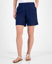【送料無料】 チャータークラブ レディース ハーフパンツ・ショーツ ボトムス Women's High-Rise Wide-Leg Shorts Intrepid Blue(4)