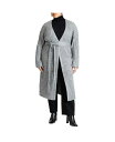 【送料無料】 エロクイ レディース ニット・セーター カーディガン アウター Plus Size Long Belted Cardigan Charcoal g...