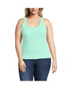 【送料無料】 ランズエンド レディース シャツ トップス Plus Size Pointelle Rib UNeck Tank Frosted mint(4)