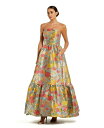 【送料無料】 マックダガル レディース ワンピース トップス Women's Strapless Brocade Floral Gown With Ruffle...