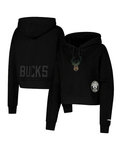 【送料無料】 プロスタンダード レディース パーカー・スウェット アウター Women's Black Milwaukee Bucks Jewels Cropped Pullover Hoodie Black 【送料無料】 プロスタンダード レディース パーカー・スウェット アウター Women's Black Milwaukee Bucks Jewels Cropped Pullover Hoodie Black