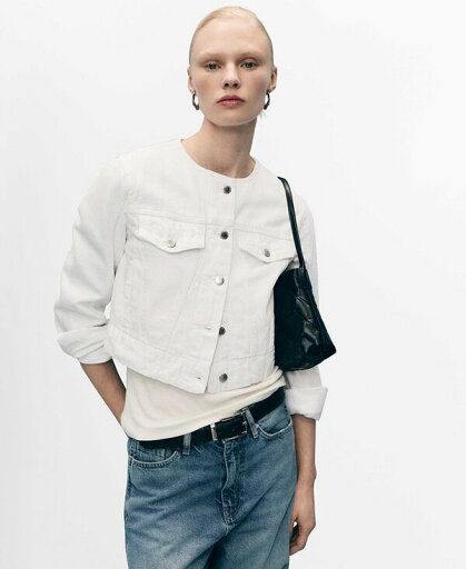 【送料無料】 マンゴ レディース ジャケット・ブルゾン アウター Women's Crop Denim Jacket White 【送料無料】 マンゴ レディース ジャケット・ブルゾン アウター Women's Crop Denim Jacket White