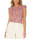 【送料無料】 デモクラシー レディース シャツ トップス Petite Printed Flutter-Sleeve Top Wine Berry(4)
