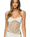 【送料無料】 アディクテッド レディース シャツ トップス Women's Shelley Asymmetric Crochet Top Cream(4)