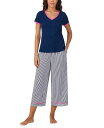 【送料無料】 クドルドッズ レディース ナイトウェア アンダーウェア Women's Printed Cropped Pajama Set Stripe(4)