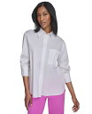 【送料無料】 ホルストンヘリテイジ レディース シャツ トップス Women's Cotton Collared Ruched-Sleeve Blouse White(4)
