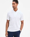 【送料無料】 アルファニ メンズ ポロシャツ トップス Men's Ottoman Short Sleeve Textured Quarter-Zip Polo...