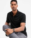 【送料無料】 アルファニ メンズ ポロシャツ トップス Men's Ottoman Short Sleeve Textured Quarter-Zip Polo...