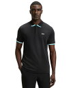 【送料無料】 ヒューゴボス メンズ ポロシャツ トップス Men's Cotton Knit Regular-Fit Paddy Polo Shirt Blac...