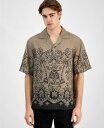 【送料無料】 ヒューゴボス メンズ シャツ トップス Men's Espino Oversized-Fit Liberty Floral Button-Down Camp Shirt Medium Brown(4)