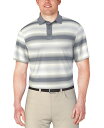 【送料無料】 ピージーエーツアー メンズ ポロシャツ トップス Men's Solarized Stripe Polo Shirt Bright White