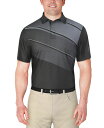 【送料無料】 ピージーエーツアー メンズ ポロシャツ トップス Men's Heather Stripe Colorblocked Polo Shirt Cav...