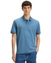 【送料無料】 ヒューゴボス メンズ ポロシャツ トップス Men's Logo Badge Slub Cotton-Linen Polo Shirt Open ...