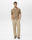 【送料無料】 マンゴ メンズ シャツ トップス Men's Cotton Knit Shirt Beige