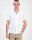 【送料無料】 ゲス メンズ シャツ トップス Men's Spencer Printed Short Sleeve Button-Front Camp Shirt Pure White
