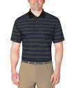 【送料無料】 ピージーエーツアー メンズ ポロシャツ トップス Men's Short Sleeve Jacquard Striped Golf Polo Sh...