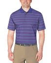 【送料無料】 ピージーエーツアー メンズ ポロシャツ トップス Men's Short Sleeve Jacquard Striped Golf Polo Sh...