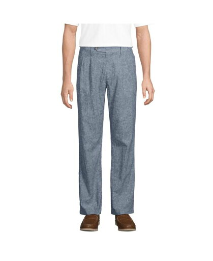 【送料無料】 ランズエンド メンズ カジュアルパンツ ボトムス Men's Linen Cotton Pleated Relaxed Pants Slate blue 【送料無料】 ランズエンド メンズ カジュアルパンツ ボトムス Men's Linen Cotton Pleated Relaxed Pants Slate blue