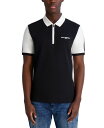 【送料無料】 カール ラガーフェルド メンズ ポロシャツ トップス Men's Short Sleeve Color Blocked Quarter-Zip P...