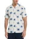 【送料無料】 キューバベラ メンズ シャツ トップス Men's Palm Tree Print Short-Sleeve Button-Down Shirt Egret
