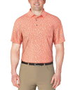 【送料無料】 ピージーエーツアー メンズ ポロシャツ トップス Men's Short Sleeve Micro Geo Print Golf Polo Shi...