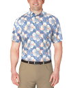 【送料無料】 ピージーエーツアー メンズ ポロシャツ トップス Men's Hibiscus-Print Polo Shirt Blissful Blue