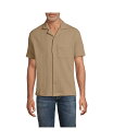 【送料無料】 ランズエンド メンズ ポロシャツ トップス Men's Short Sleeve Textured Cable Camp Collar Butto...