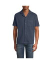 【送料無料】 ランズエンド メンズ ポロシャツ トップス Men's Short Sleeve Textured Cable Camp Collar Butto...
