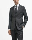 【送料無料】 マンゴ メンズ ジャケット・ブルゾン アウター Men's Slim-Fit Virgin Wool Suit Jacket Gray