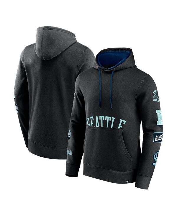 【送料無料】 ファナティクス メンズ パーカー・スウェット アウター Men's Black Seattle Kraken Wild Winner Fleece Pullover Hoodie Black