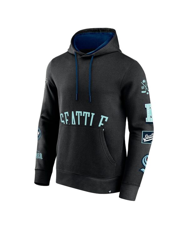 【送料無料】 ファナティクス メンズ パーカー・スウェット アウター Men's Black Seattle Kraken Wild Winner Fleece Pullover Hoodie Black
