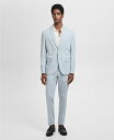 【送料無料】 マンゴ メンズ カジュアルパンツ ボトムス Men's Stretch Fabric Super Slim-Fit Suit Pants Sky Blue